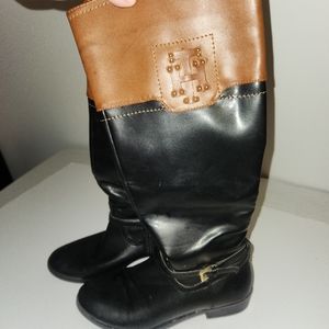 Tommy Hilfiger Shano Women's Black and Brown Boots 6M Riding Boots